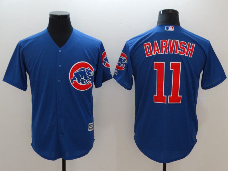 Men Chicago Cubs 11 Darvish Blue Game MLB Jerseys